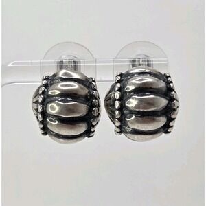 Fluted‎ 925 Sterling Silver Stud Earrings  Heavy 12g